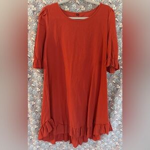 Elegant Rust Tunic Dress